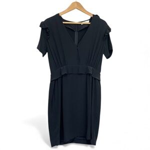 Sandro 100% Silk V-Neck Mini Dress - Size 8